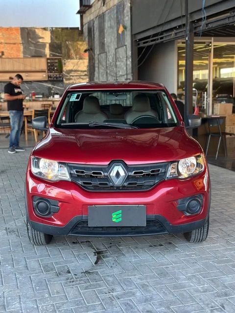 Renault Kwid na cor vermelha, vista de frente
